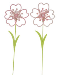 DOP JDD Metallstecker Blume, grün/rosa, 2sort., 9,5x2x31cm, 2T