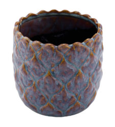 DOP JDD Obal na květináč No Limit, keramika, modrá/hnědá, 17x17x16cm