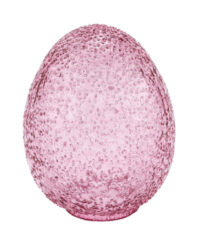 Dekorace vejce skleněné stojící, růžová, 12x12x16c - Popis se připravuje - možno na dotaz