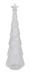 DOP VJ Dekorace strom skleněný, LED, bílá s flitry,10x34cm - Popis se připravuje - možno na dotaz
