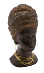 Dekorace africká žena, hnědá a zlatá, 11x13x23c - Popis se připravuje - možno na dotaz