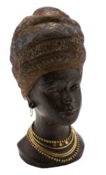 Dekorace africká žena, hnědá a zlatá, 17x19,5x3 - Popis se připravuje - možno na dotaz