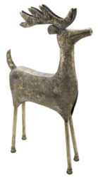 Dekorace jelen kovový, zlatá se starožitnou pat - Popis se připravuje - možno na dotaz