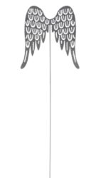 DOP VJ Zápich křídla kovová, lesklá, stříbrná, 6x26cm