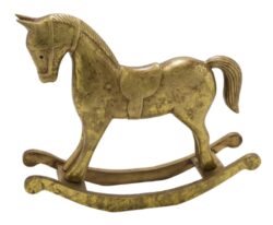 DOP VJ Kůň houpací, zlatá, 30x8x22cm - Popis se připravuje - možno na dotaz