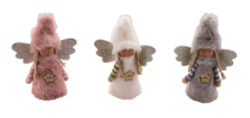 VDD Dekorace anděl v kožíšku, 10,5x5x14cm, 3T - Popis se připravuje - možno na dotaz