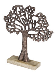 VDT Dekorace strom na podstavci, hliník, černá patina, 24x5x26,5cm, ks