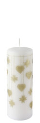 Svíčka JONTE, bílá|zlatá, 7x18cm - Krsn dekorativn svka