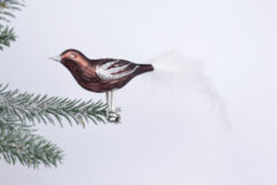 Ozdoba vánoční ptáček, hnědá, 19cm - Popis se pipravuje - mono na dotaz