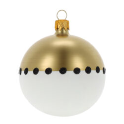 Ozdoba vánoční, koule, bronz/černé puntíky, 8cm - Popis se pipravuje - mono na dotaz