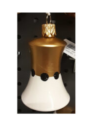 Ozdoba vánoční, zvonek, bronz/černé puntíky, 5,5cm - Popis se pipravuje - mono na dotaz