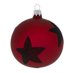 Ozdoba vánoční, koule hvězdy, fialová/matná, 8cm - Popis se pipravuje - mono na dotaz