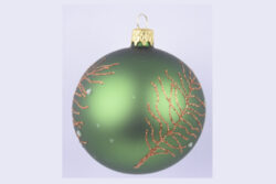 Ozdoba vánoční koule, zelené kapradí 1, 8cm