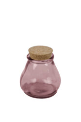 Sklenice s korkovým uzávěrem SAC, 0,38L růžová - Krásná sklenice z ECO produktů VIDRIOS SAN MIGUEL 100% spotřebitelsky recyklované sklo s certifikací GRS.