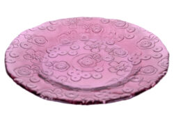 Talíř 20cm FLORA, růžová - Krásný talíř z ECO produktů VIDRIOS SAN MIGUEL.