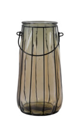 Lucerna/váza LAMP, 37cm|7L lahvově hnědá|kouřová - Krsn vza zECO produkt VIDRIOS SAN MIGUEL. 100% spotebitelsky recyklovan sklo s certifikac GRS.