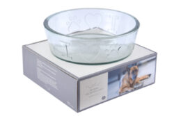 Miska pro psy/kočky, pr.24x8cm|1,6L, čirá - Krásná miska pro vašeho mazlíčka z ECO produktů VIDRIOS SAN MIGUEL 100% spotřebitelsky recyklované sklo s certifikací GRS.